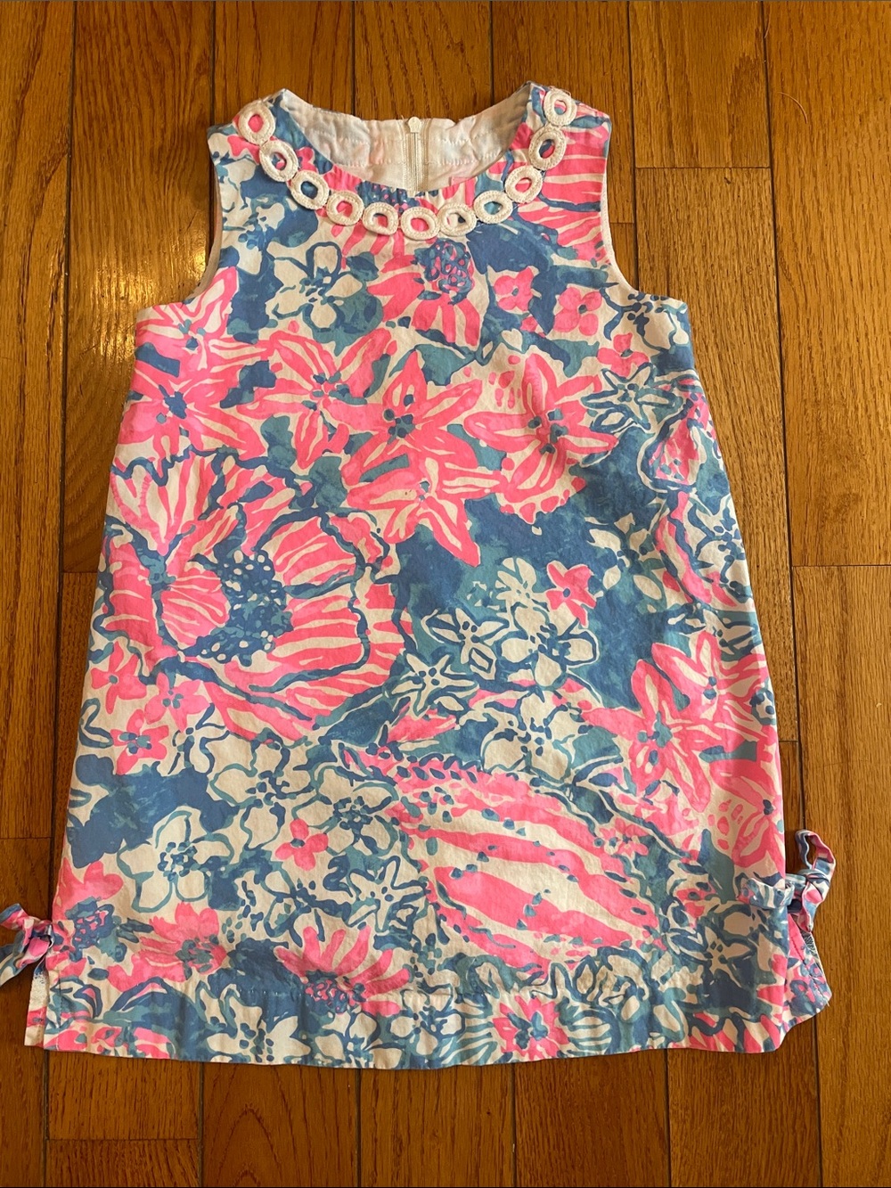 Lilly Pulitzer Pink Blue Floral Shift Dress for Kids